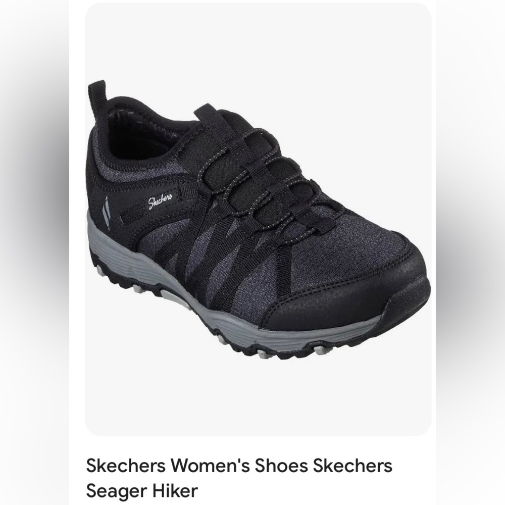 NWT Skechers Seager Hiker - Topanga Black size 6.5 Wide Fit